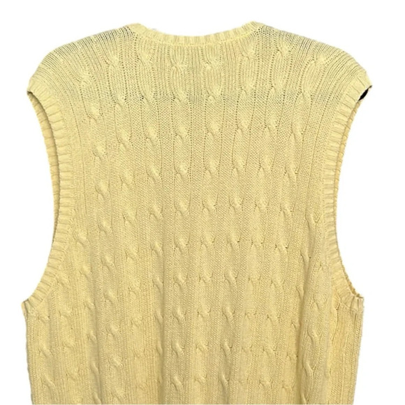 Vintage Polo RALPH LAUREN Cable Knit Sweater Vest Golf Sporty Preppy Size Large - Picture 5 of 10